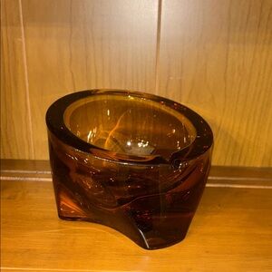 Amber Glass Art Bowl